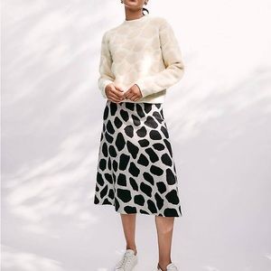 Ann Taylor Giraffe Print Jacquard Midi Skirt NWOT